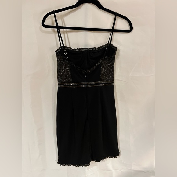 H:ours el dorado mini dress XS corset black metallic romantic whimsy goth​​​​​​ - Picture 5 of 16